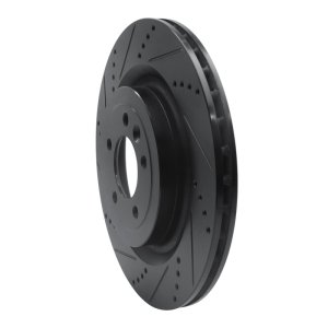 Land Rover Defender 110 Brake Rotor (1) - Rear Left - R1 Concepts - Drilled & Slotted - Black - `13-`25